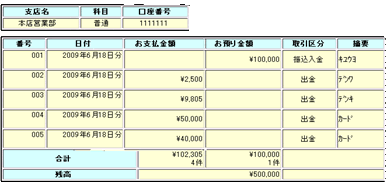 入出金残高照会