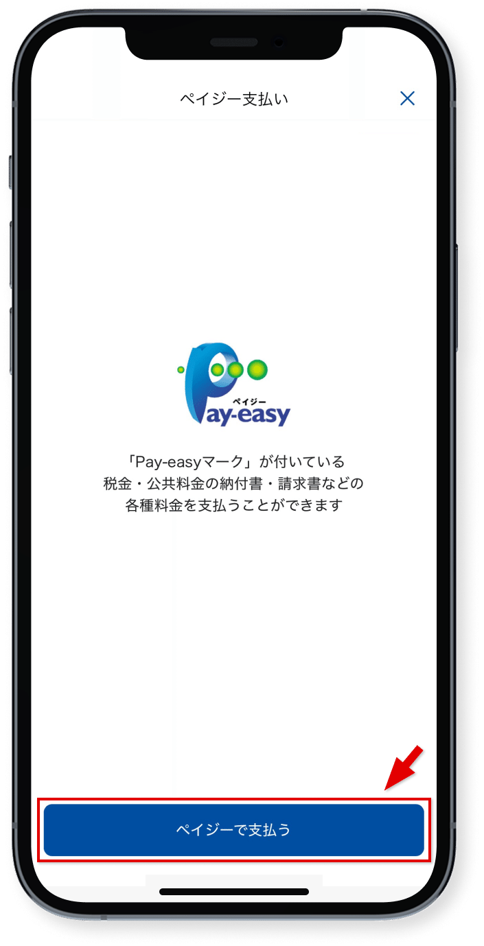 「ペイジーで支払う」をタップ