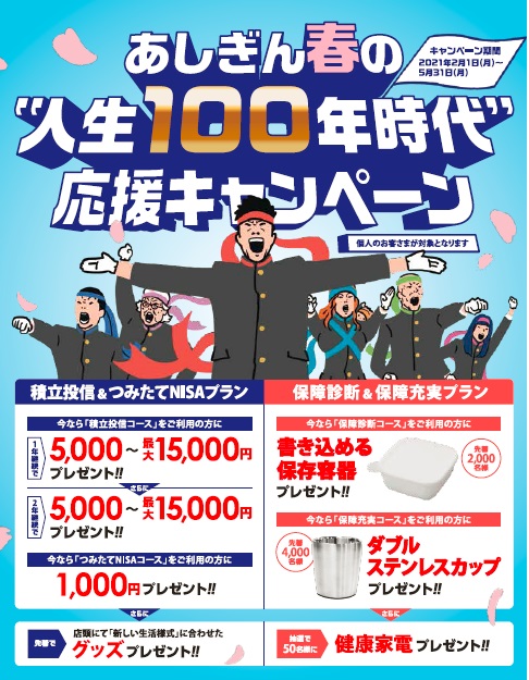 あしぎん春の“人生100年時代”応援キャンペーン