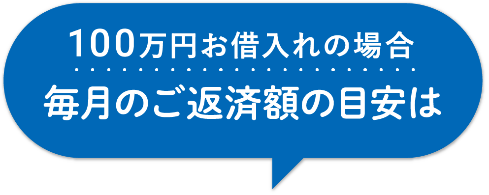 100万円お借入れの場合、毎月のご返済額の目安は