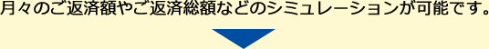月々のご返済額やご返済総額などのシミュレーションが可能です。