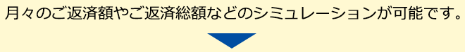 月々のご返済額やご返済総額などのシミュレーションが可能です。