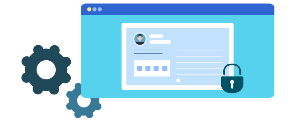 表示情報にロックがかかっているマイページのイラスト