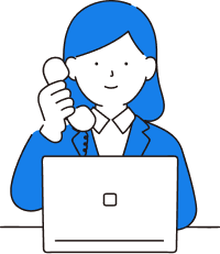 電話を受ける女性のイラスト