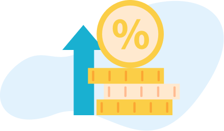 金利と上向き矢印の画像