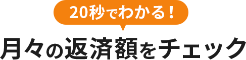 20秒でわかる！月々の返済額をチェック