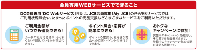会員専用WEBサービスでできること