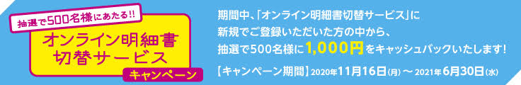 GOODYカード(DC)オンライン明細書切替サービスキャンペーン キャンペーン期間:2020年11月16日(月)~2021年6月30日(水)