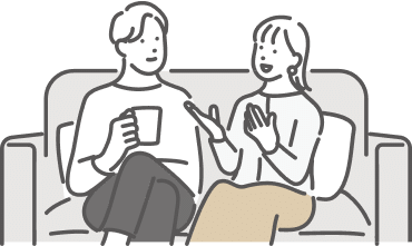 家族団欒のイラスト