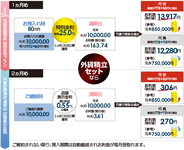 お利息を円貨で受取る場合の運用イメージ