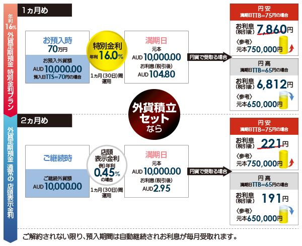 お利息を円貨で受取る場合の運用イメージ