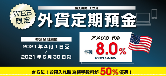 WEB限定外貨定期預金プラン