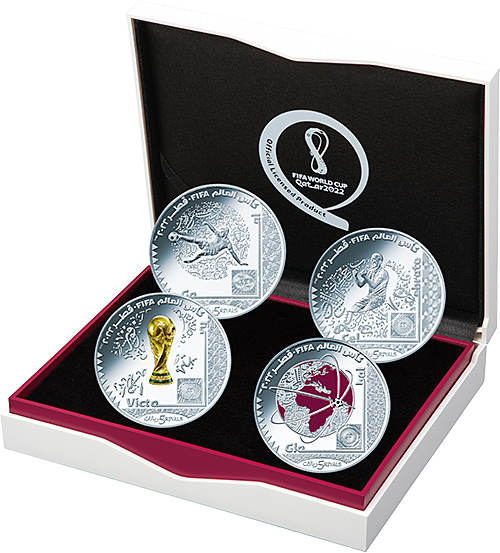 G.銀貨4種セット、①ヴィクトリー銀貨、②グローバル銀貨、③ゴール銀貨、④セレブレイト銀貨