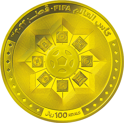 A.100リヤル スタジアム金貨 裏面